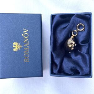 Romanov Oval Egg Flower Pendant Brown Gold